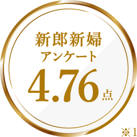 新郎新婦アンケート4.76点